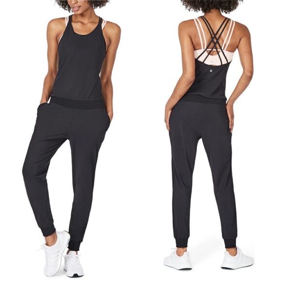 Sweaty Betty Beautify Jumpsuit, One Piece, Black, XL, Size 12, NWT‎ - Picture 1 of 3